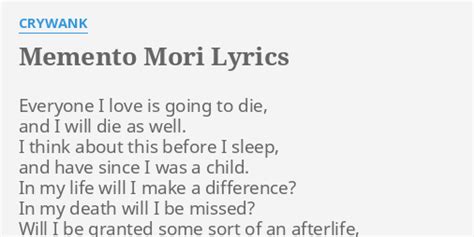 memento mori lyrics crywank